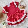 Czerwona spódniczka z koronką Zula Handmade