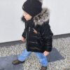kurtka zimowa pikowana ciepła z jenotem Missimi czarna półmat
