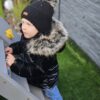 kurtka zimowa pikowana ciepła z jenotem Missimi czarna półmat - obrazek 3