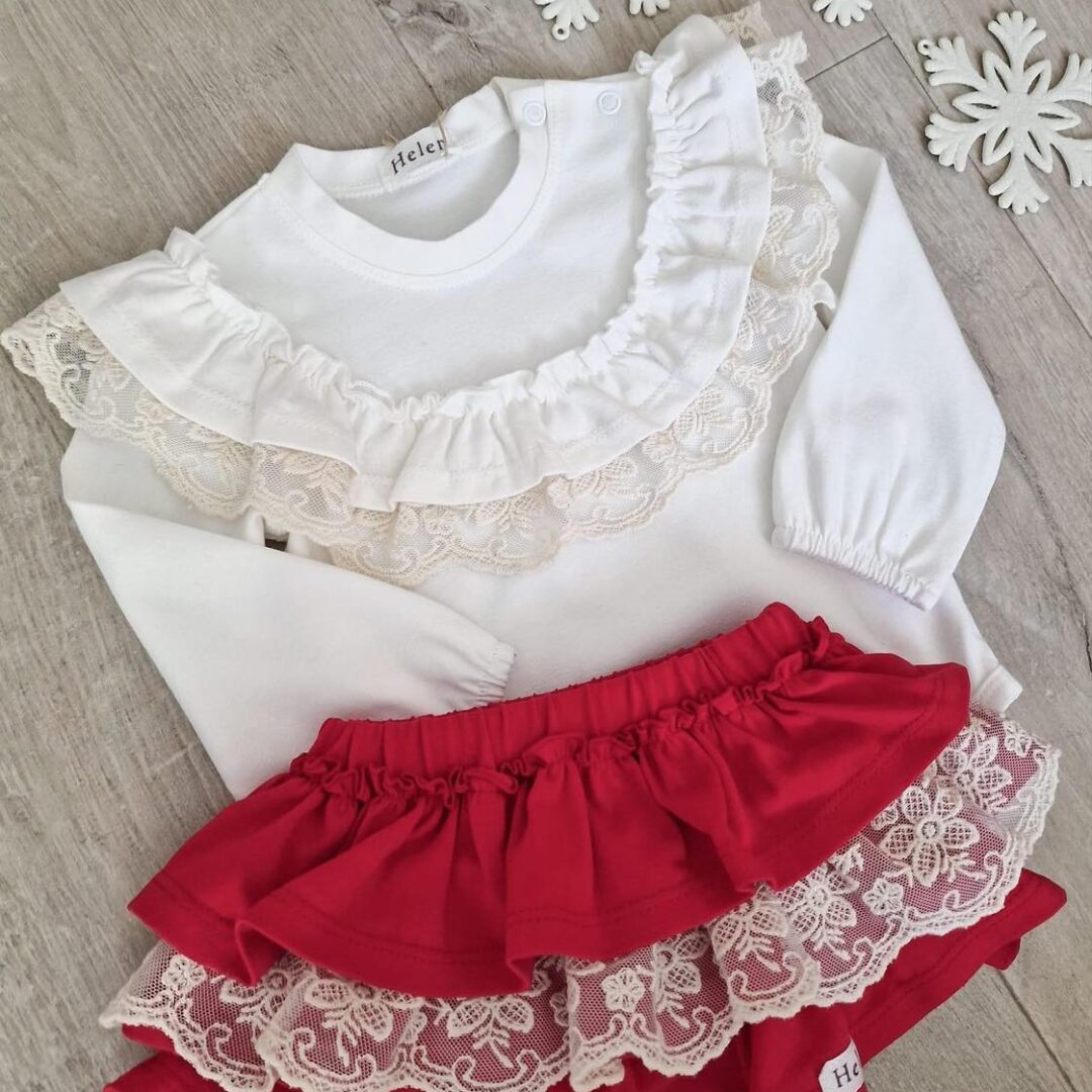 Bloomers/spódniczka czerwona z koronką Helen