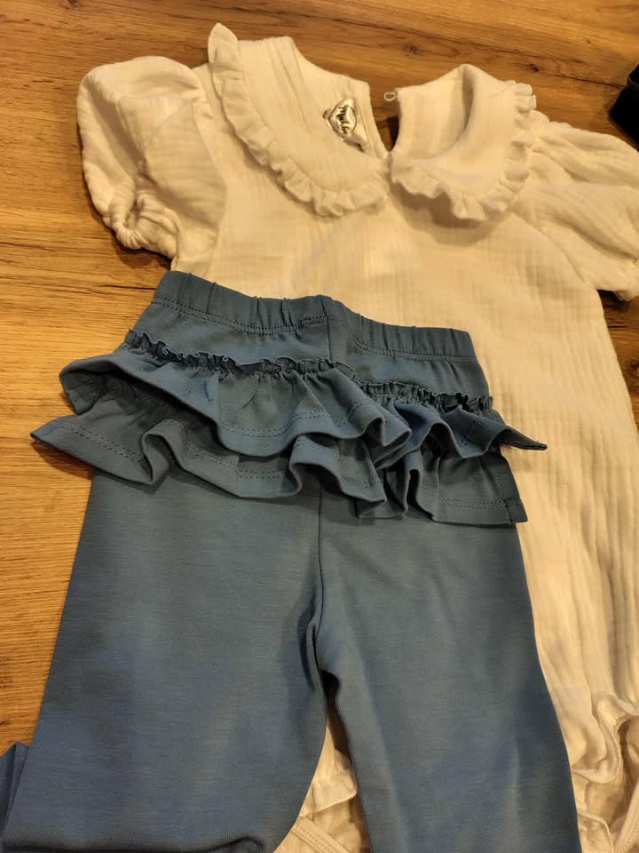 Leginsy denim z falbanką Haydi