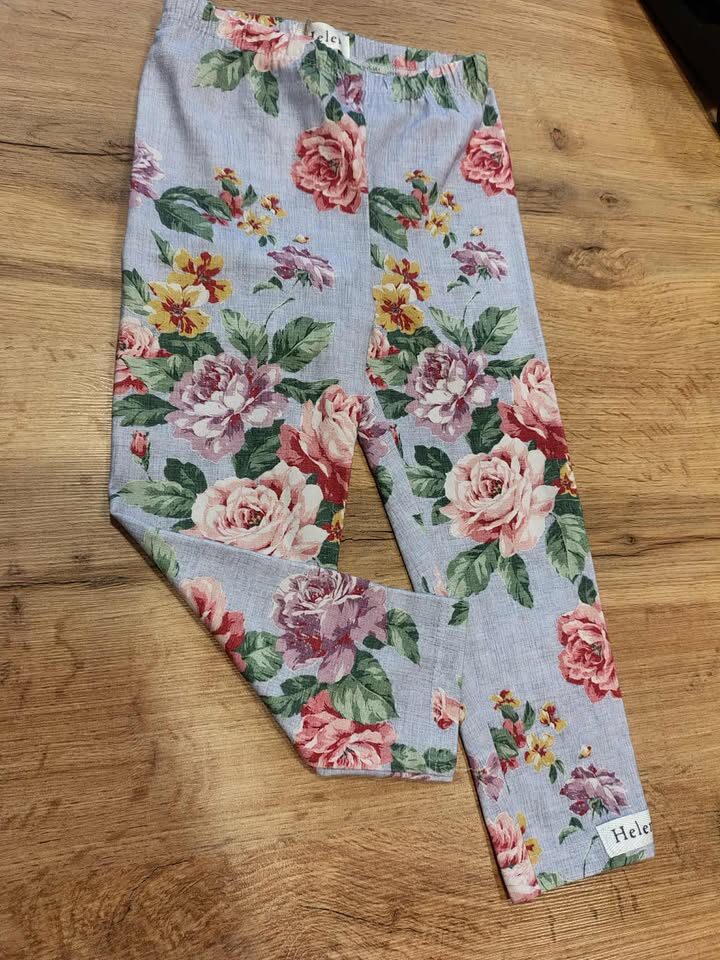 Leginsy jeans w kwiaty Helen