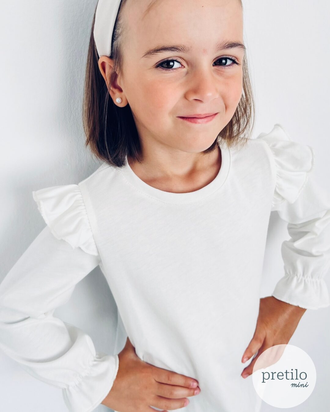 Bluza ecru z motylkami Pretilo