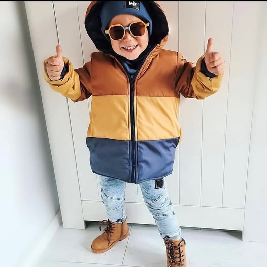 Kurtka klasyczna zimowa w paski LiliKids