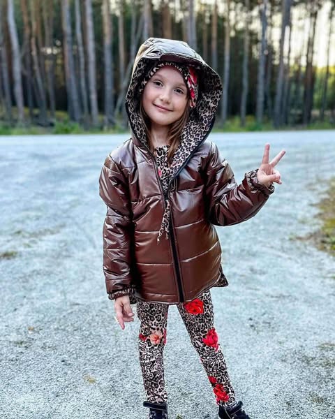 Kurtka brązowa z panterką LiliKids
