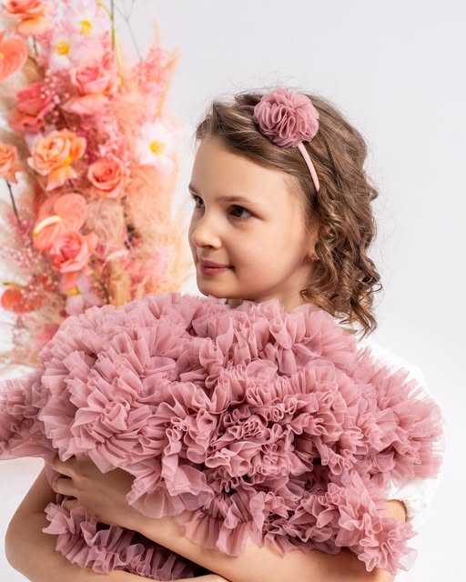 Spódnica Pettiskirt herbaciany róż Manufaktura Falbanek