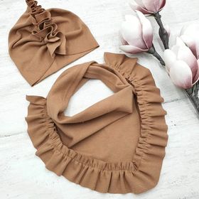 Komplet turban + chusta carmel