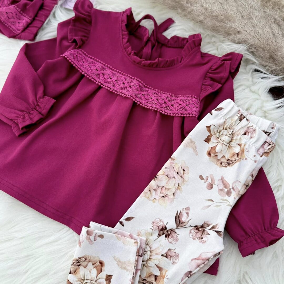 Leginsy kwiaty boho na bieli Zula