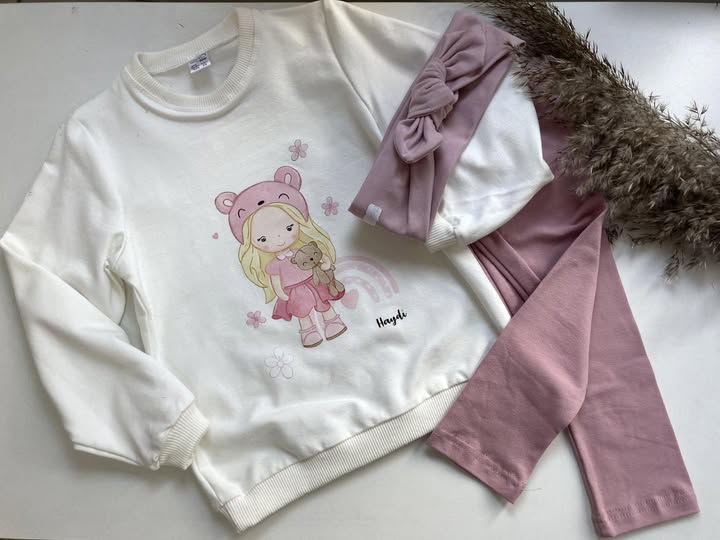Bluza ecru z dziewczynką Haydi