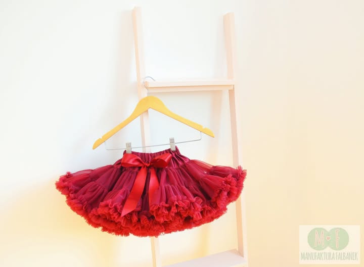 Spódnica Pettiskirt bordo Manufaktura Falbanek