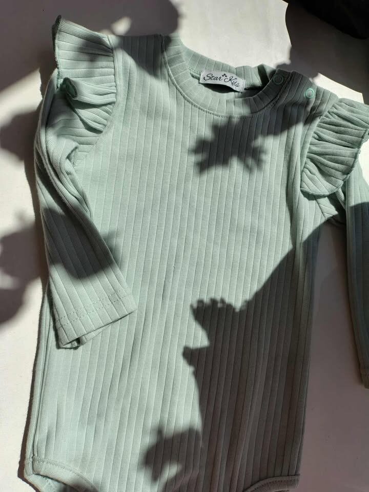 Body miętowe prążek z motylkami Star Kids
