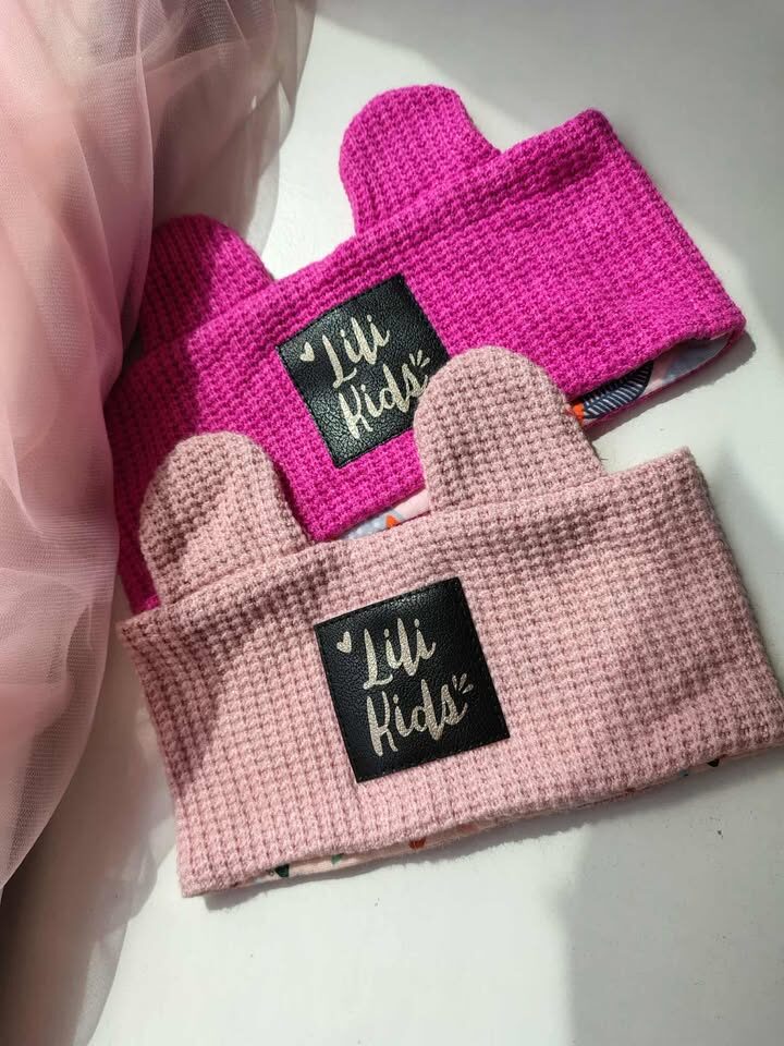 Opaska pudrowy róż z uszami LiliKids