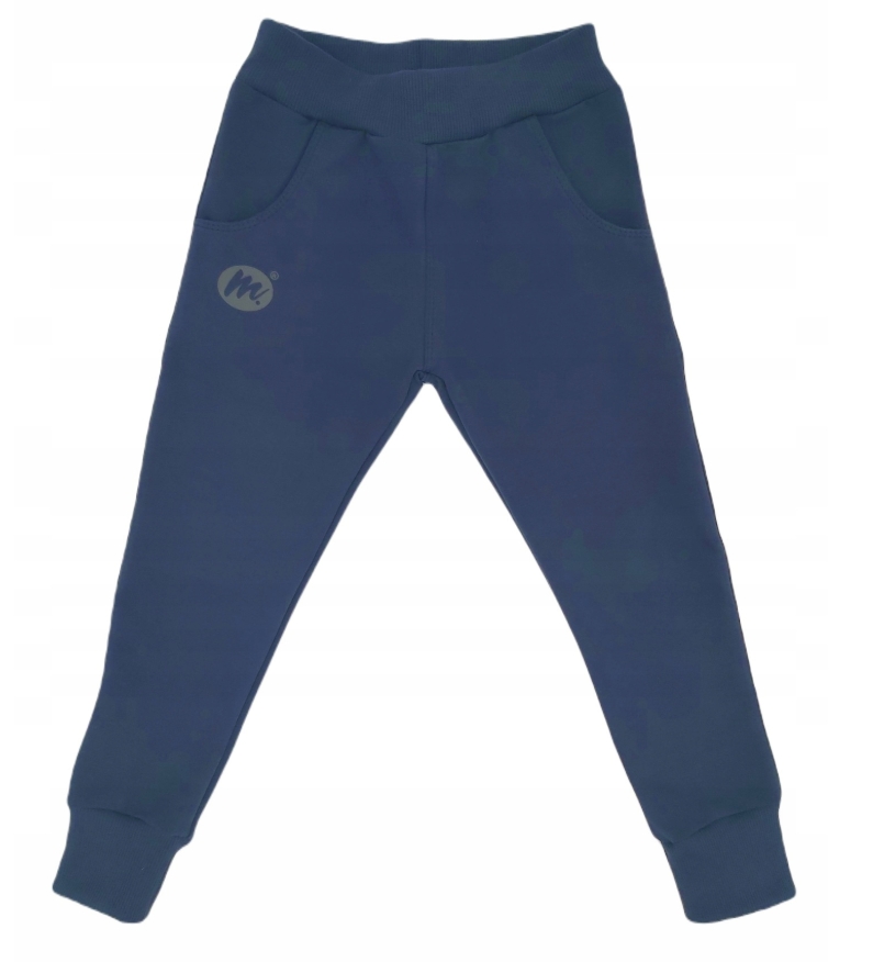 Spodnie dresowe dla szczupłych chłopców Mrofi granat