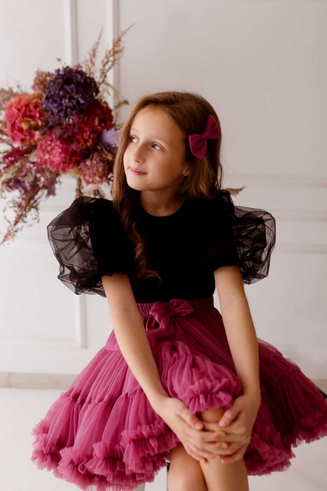 Spódnica Pettiskirt wrzosowy róż Manufaktura Falbanek