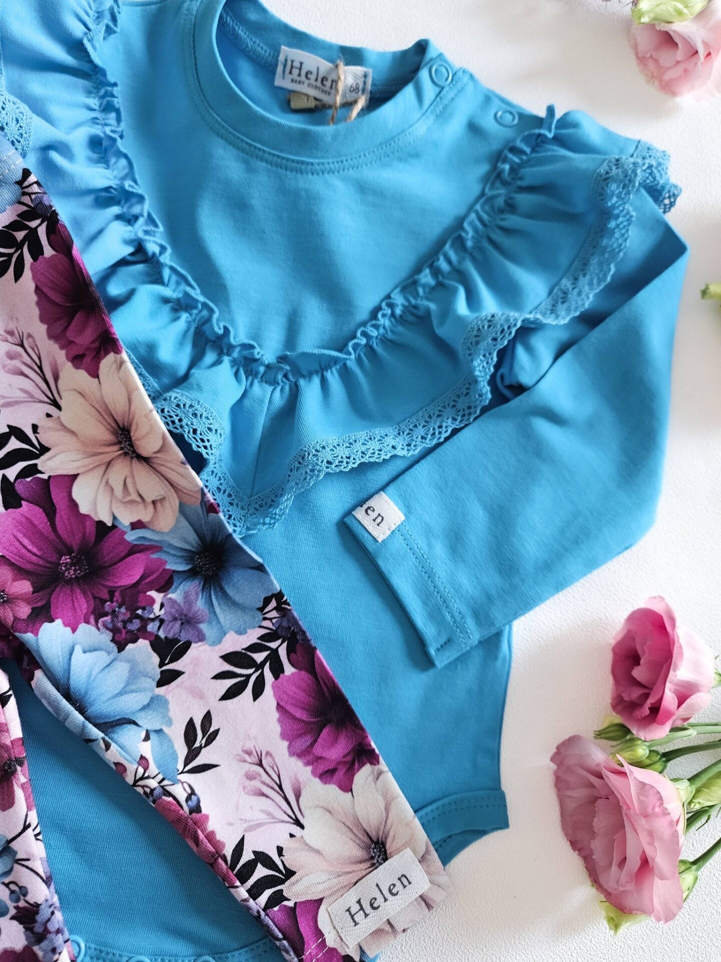 Bluzka / body V turkus Helen - obrazek 2