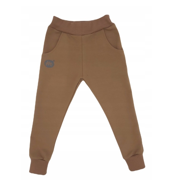 Spodnie dresowe dla szczupłych chłopców Mrofi nugat