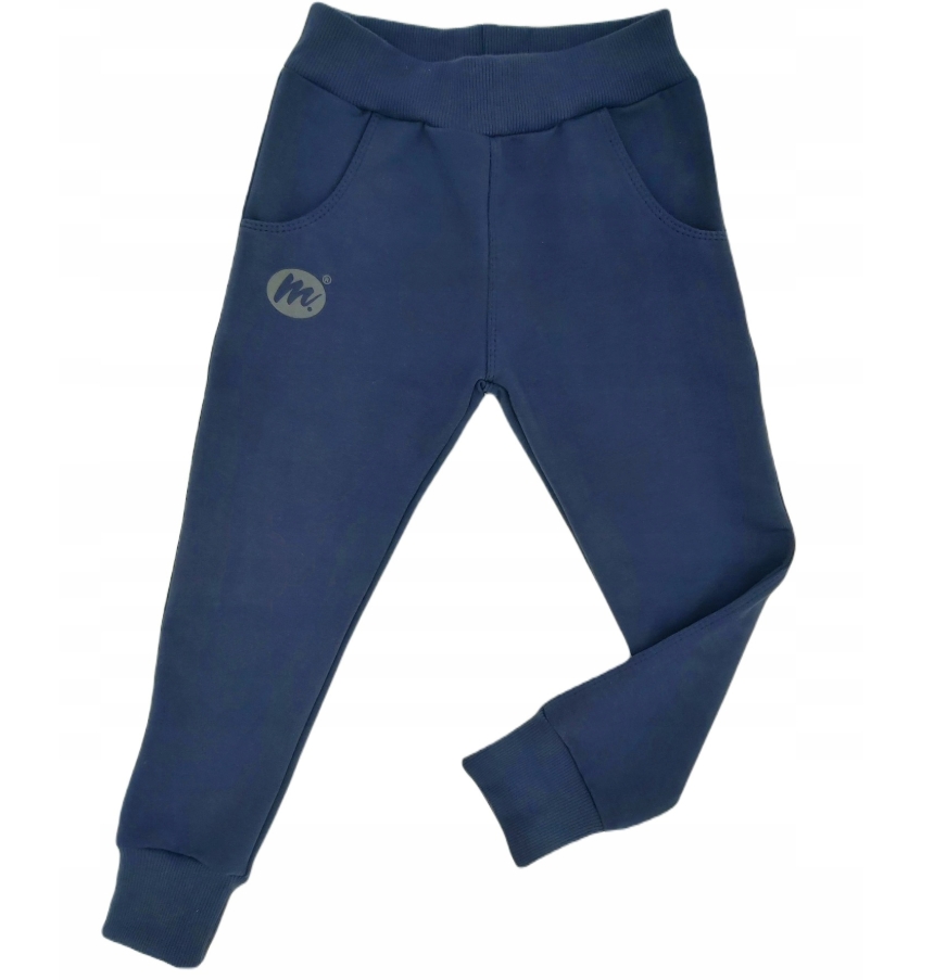 Spodnie dresowe ocieplane chłopców Mrofi granat